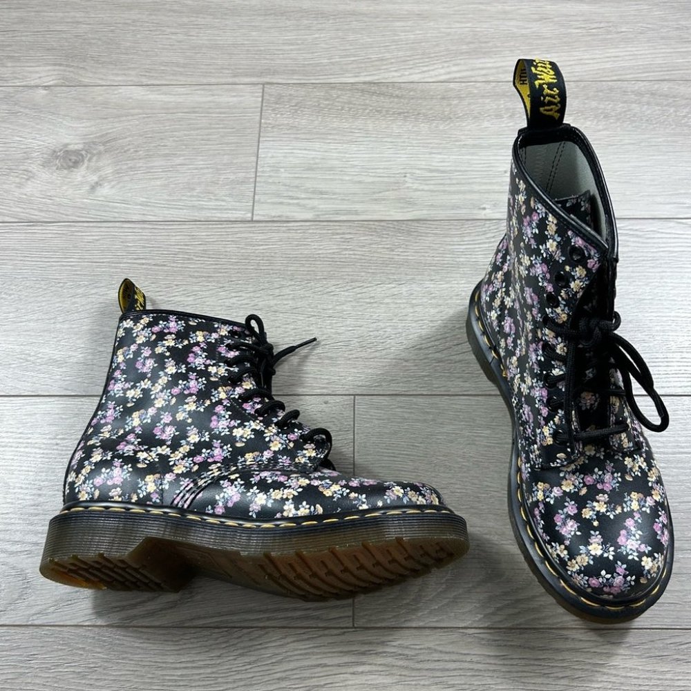 Dr Martens Clemency 1460 Floral Leather Combat Boots